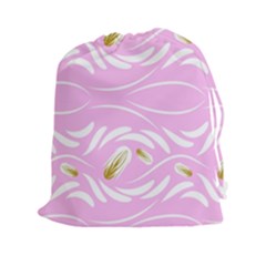 Folk Flowers Print Floral Pattern Ethnic Art Drawstring Pouch (2xl) by Eskimos