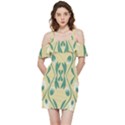 Folk flowers print Floral pattern Ethnic art Shoulder Frill Bodycon Summer Dress View3