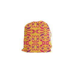 Folk Flowers Print Floral Pattern Ethnic Art Drawstring Pouch (xs) by Eskimos