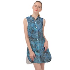 Abstract Surface Texture Background Sleeveless Shirt Dress by dflcprintsclothing