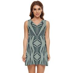Abstract Pattern Geometric Backgrounds Tiered Sleeveless Mini Dress by Eskimos
