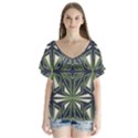 Abstract pattern geometric backgrounds V-Neck Flutter Sleeve Top View1