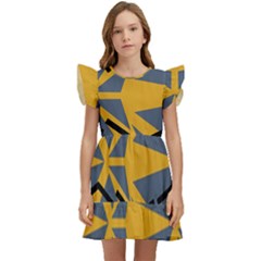 Abstract Pattern Geometric Backgrounds Kids  Winged Sleeve Dress by Eskimos
