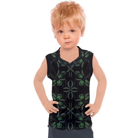 Folk Flowers Floral Art Print Flowers Abstract Art  Kids  Sport Tank Top by Eskimos