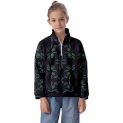 Folk Flowers Floral Art Print Flowers Abstract Art  Kids  Half Zip Hoodie by Eskimos
