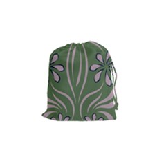 Folk Flowers Print Floral Pattern Ethnic Art Drawstring Pouch (small) by Eskimos