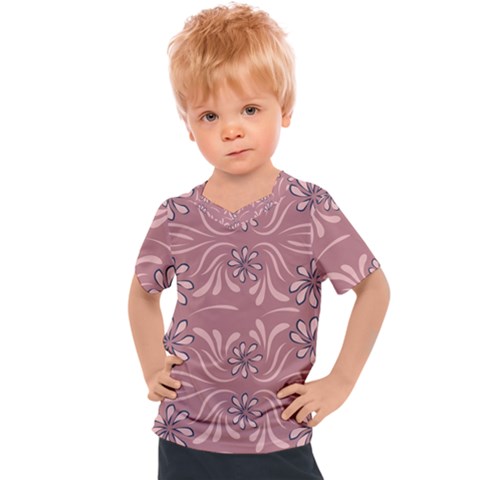 Folk Flowers Print Floral Pattern Ethnic Art Kids  Sports Tee by Eskimos