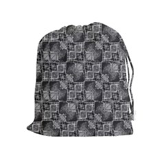 Black And Grey Rocky Geometric Pattern Design Drawstring Pouch (xl) by dflcprintsclothing