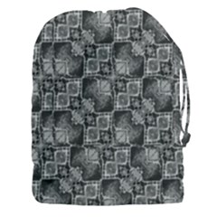 Black And Grey Rocky Geometric Pattern Design Drawstring Pouch (3xl) by dflcprintsclothing