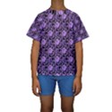 Electric Neon Abstract Print Pattern Kids  Short Sleeve Swimwear View1