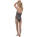 Stylized Cactus Motif Pattern Go with the Flow One Piece Swimsuit View2