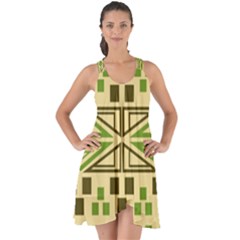 Abstract Pattern Geometric Backgrounds  Show Some Back Chiffon Dress by Eskimos