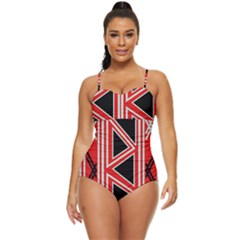 Abstract Pattern Geometric Backgrounds  Retro Full Coverage Swimsuit by Eskimos