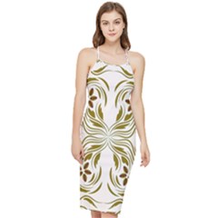 Folk Flowers Print Floral Pattern Ethnic Art Bodycon Cross Back Summer Dress by Eskimos