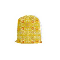 Folk Flowers Print Floral Pattern Ethnic Art Drawstring Pouch (small) by Eskimos