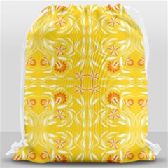 Folk Flowers Print Floral Pattern Ethnic Art Drawstring Bag (large) by Eskimos