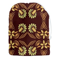 Folk Flowers Print Floral Pattern Ethnic Art Drawstring Pouch (3xl) by Eskimos