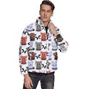Seamless Pattern With Cute Little Kittens Various Color Men s Puffer Bubble Jacket Coat View3