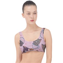 Seamless Pattern Adorable Cat Inside Cup The Little Details Bikini Top by Jancukart