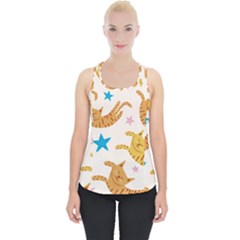 Cute Cats Seamless Pattern With Stars Funny Drawing Kittens Piece Up Tank Top by Jancukart