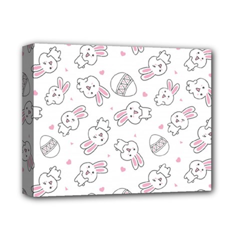 Cute Pattern With Easter Bunny Egg Deluxe Canvas 14  X 11  (stretched) by Jancukart
