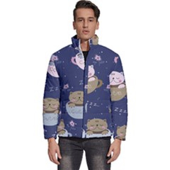 Cute Kittens Sleep Sweetly Mugs Men s Puffer Bubble Jacket Coat by Jancukart