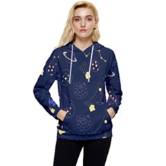 Cartoon-space-seamless-pattern-vectors Women s Lightweight Drawstring Hoodie by Jancukart