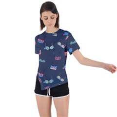 Bra Set Pattern Asymmetrical Short Sleeve Sports Tee by Jancukart