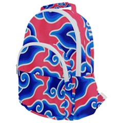 Batik Megamendung Rounded Multi Pocket Backpack by artworkshop