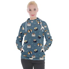 Sushi Pattern Women s Hooded Pullover by Jancukart