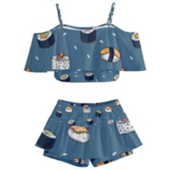 Sushi Pattern Kids  Off Shoulder Skirt Bikini by Jancukart