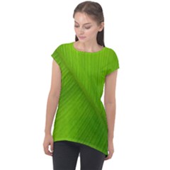 Banana Leaf Cap Sleeve High Low Top by artworkshop