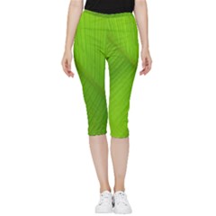 Banana Leaf Inside Out Lightweight Velour Capri Leggings  by artworkshop