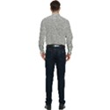Black And White Hello Text Motif Random Pattern Men s Long Sleeve Pocket Shirt  View2