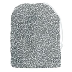 Black And White Hello Text Motif Random Pattern Drawstring Pouch (3xl) by dflcprintsclothing