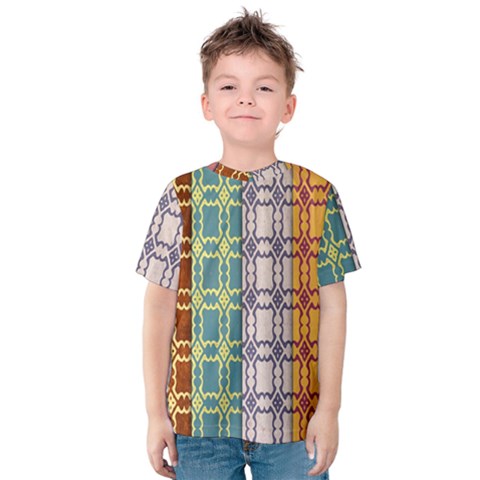 Grungy Vintage Patterns Kids  Cotton Tee by artworkshop
