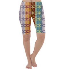 Grungy Vintage Patterns Cropped Leggings  by artworkshop