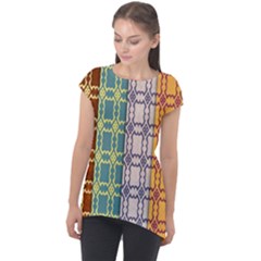 Grungy Vintage Patterns Cap Sleeve High Low Top by artworkshop