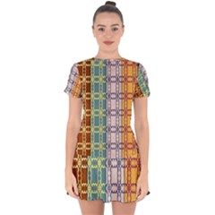 Grungy Vintage Patterns Drop Hem Mini Chiffon Dress by artworkshop