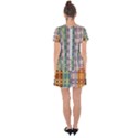 Grungy Vintage Patterns Drop Hem Mini Chiffon Dress View2