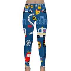 Seamless-pattern-vector-rescue-team-cartoon Lightweight Velour Classic Yoga Leggings by Jancukart