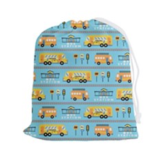 Buses-cartoon-pattern-vector Drawstring Pouch (2xl) by Jancukart