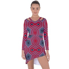 Abstract Pattern Geometric Backgrounds  Asymmetric Cut-out Shift Dress by Eskimos