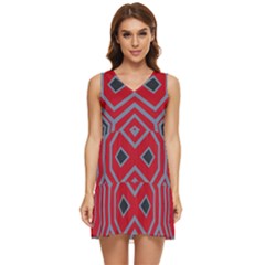 Abstract Pattern Geometric Backgrounds  Tiered Sleeveless Mini Dress by Eskimos