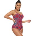 Abstract pattern geometric backgrounds  Retro Full Coverage Swimsuit View3