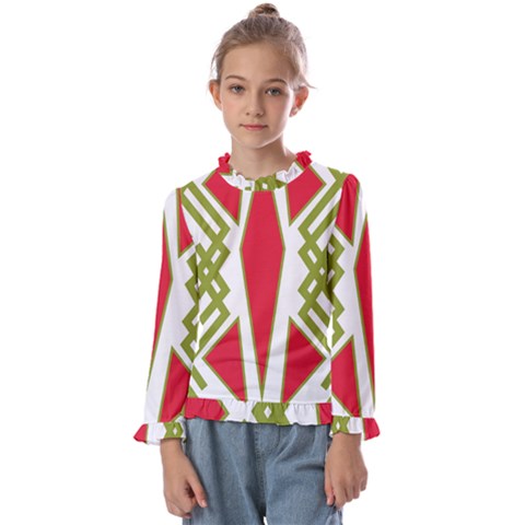 Abstract Pattern Geometric Backgrounds Kids  Frill Detail Tee by Eskimos