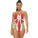 Abstract pattern geometric backgrounds Retro Full Coverage Swimsuit View1
