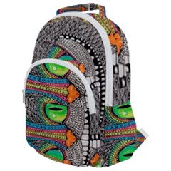 Alice In Wonderland Cat Rounded Multi Pocket Backpack by artworkshop