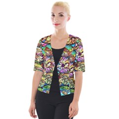 Character Disney Stained Cropped Button Cardigan by artworkshop