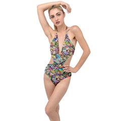Character Disney Stained Plunging Cut Out Swimsuit by artworkshop